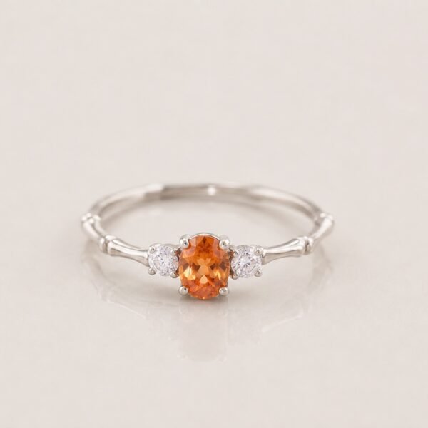 ringsilverorangegaoshi1 Fanta Glow Ring|芬橙流光 925純銀芬達石戒指