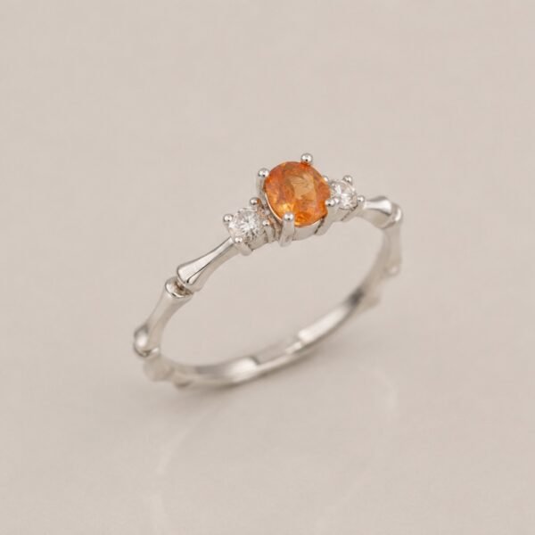 ringsilverorangegaoshi2 Fanta Glow Ring|芬橙流光 925純銀芬達石戒指