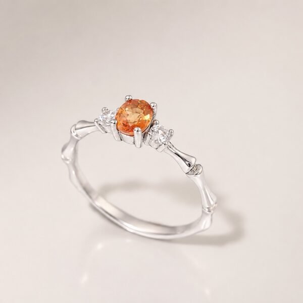 ringsilverorangegaoshi3 Fanta Glow Ring|芬橙流光 925純銀芬達石戒指
