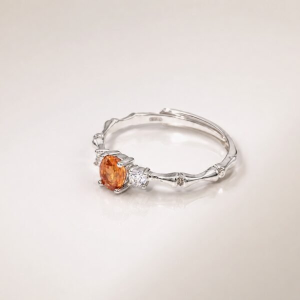 ringsilverorangegaoshi4 Fanta Glow Ring|芬橙流光 925純銀芬達石戒指