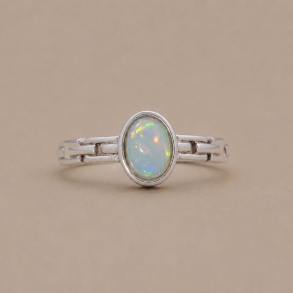 Aurora Veil Ring｜極光輕紗 925純銀蛋白石戒指