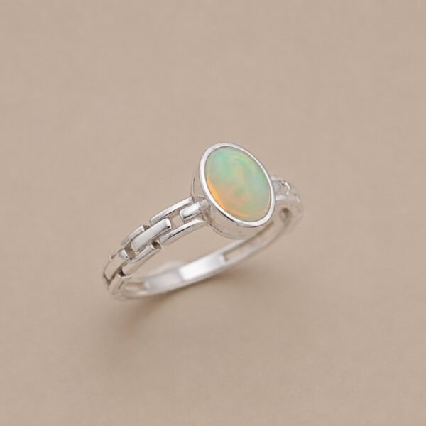 Aurora Veil Ring｜極光輕紗 925純銀蛋白石戒指