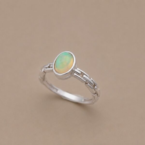 Aurora Veil Ring｜極光輕紗 925純銀蛋白石戒指