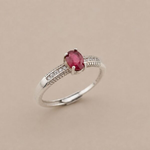 Crimson Grace Ring｜緋紅雅韻 925純銀紅寶石戒指