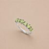 Verdant Arc Ring｜青翠弧光 925純銀橄欖石戒指