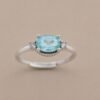 Azure Whisper Ring｜晴藍輕語 925純銀天空藍托帕石戒指