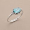 Azure Whisper Ring｜晴藍輕語 925純銀天空藍托帕石戒指