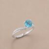 Sky Serenity Ring｜晴空之境 925純銀天空藍托帕石戒指