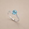 Sky Serenity Ring｜晴空之境 925純銀天空藍托帕石戒指