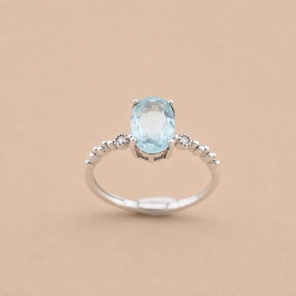 Ocean Mist Ring｜海霧清光 925純銀海藍寶石戒指