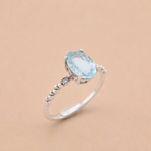 Ocean Mist Ring｜海霧清光 925純銀海藍寶石戒指