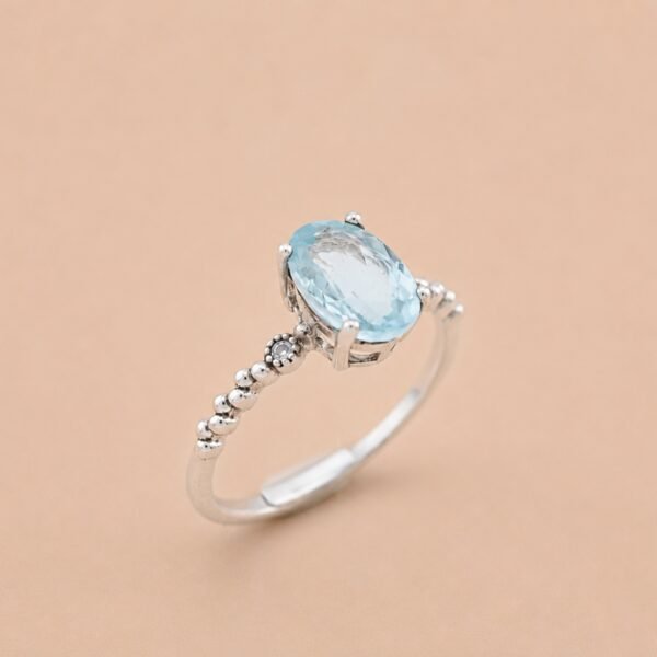 Ocean Mist Ring｜海霧清光 925純銀海藍寶石戒指
