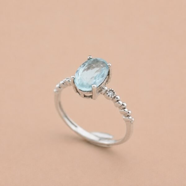 Ocean Mist Ring｜海霧清光 925純銀海藍寶石戒指