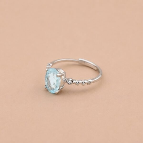 Ocean Mist Ring｜海霧清光 925純銀海藍寶石戒指
