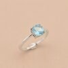 ringsilverskybluetopazsquare2 Sky Cushion Ring|晴空方韻 925純銀天空藍托帕石戒指