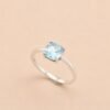 ringsilverskybluetopazsquare3 Sky Cushion Ring|晴空方韻 925純銀天空藍托帕石戒指