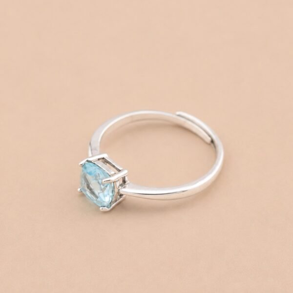 ringsilverskybluetopazsquare4 Sky Cushion Ring|晴空方韻 925純銀天空藍托帕石戒指