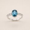 Nocturne Glow Ring｜夜幕流光 925純銀倫敦藍托帕石戒指