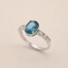 Nocturne Glow Ring｜夜幕流光 925純銀倫敦藍托帕石戒指