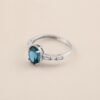 Nocturne Glow Ring｜夜幕流光 925純銀倫敦藍托帕石戒指