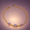 Violet Hearts Tanzanite Bracelet｜紫心三重奏 18K黃金坦桑石鑽石手鍊