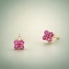 earring18kfenlambao2 Pink Clover Sapphire Earrings|粉紅幸運草 18K黃金粉紅藍寶石耳環