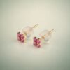 earring18kfenlambao3 Pink Clover Sapphire Earrings|粉紅幸運草 18K黃金粉紅藍寶石耳環
