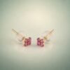 earring18kfenlambao4 Pink Clover Sapphire Earrings|粉紅幸運草 18K黃金粉紅藍寶石耳環
