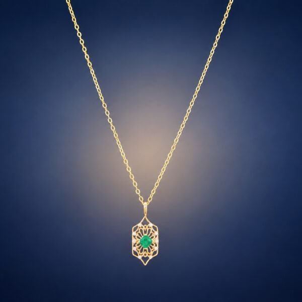 Emerald Lace Pendant｜翠華鏤影 18K黃金哥倫比亞祖母綠鑽石墜飾