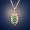 Emerald Lace Pendant｜翠華鏤影 18K黃金哥倫比亞祖母綠鑽石墜飾