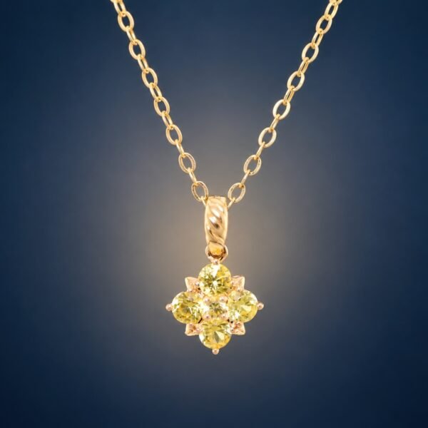 Golden Bloom Sapphire Pendant｜金曜花綻 18K黃金黃藍寶石墜飾