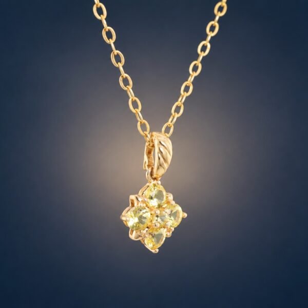Golden Bloom Sapphire Pendant｜金曜花綻 18K黃金黃藍寶石墜飾