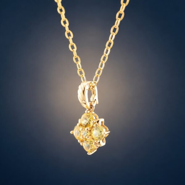 Golden Bloom Sapphire Pendant｜金曜花綻 18K黃金黃藍寶石墜飾