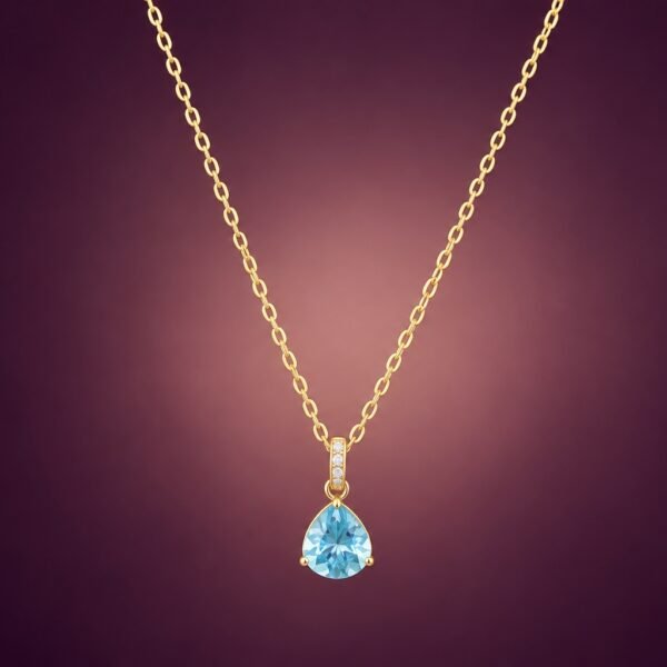 Apatite Drop Pendant｜18K金磷灰石鑽石墜飾