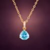 Apatite Drop Pendant｜18K金磷灰石鑽石墜飾