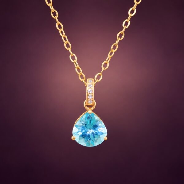 Apatite Drop Pendant｜18K金磷灰石鑽石墜飾