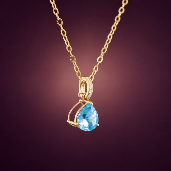 Apatite Drop Pendant｜18K金磷灰石鑽石墜飾