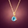Apatite Drop Pendant｜18K金磷灰石鑽石墜飾