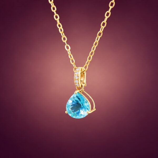 Apatite Drop Pendant｜18K金磷灰石鑽石墜飾