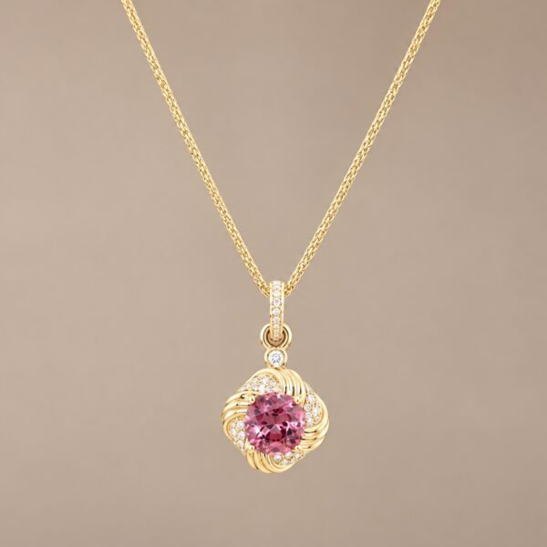 pendant18kpinkspinel1 Rose Radiance Spinel Pendant|玫曜流光尖晶石鑽石墜飾