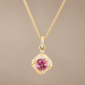 Rose Radiance Spinel Pendant｜玫曜流光尖晶石鑽石墜飾
