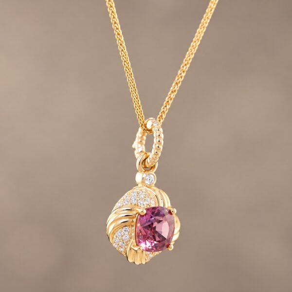 pendant18kpinkspinel3 Rose Radiance Spinel Pendant|玫曜流光尖晶石鑽石墜飾