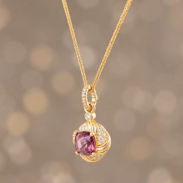 pendant18kpinkspinel4 Rose Radiance Spinel Pendant|玫曜流光尖晶石鑽石墜飾