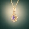 Royal Filigree Purple Sapphire Pendant｜18K金無燒紫色藍寶石鑽石墜飾