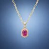 Crimson Frame Ruby Pendant｜緋紅之境 18K黃金紅寶石鑽石墜飾