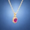 Crimson Frame Ruby Pendant｜緋紅之境 18K黃金紅寶石鑽石墜飾