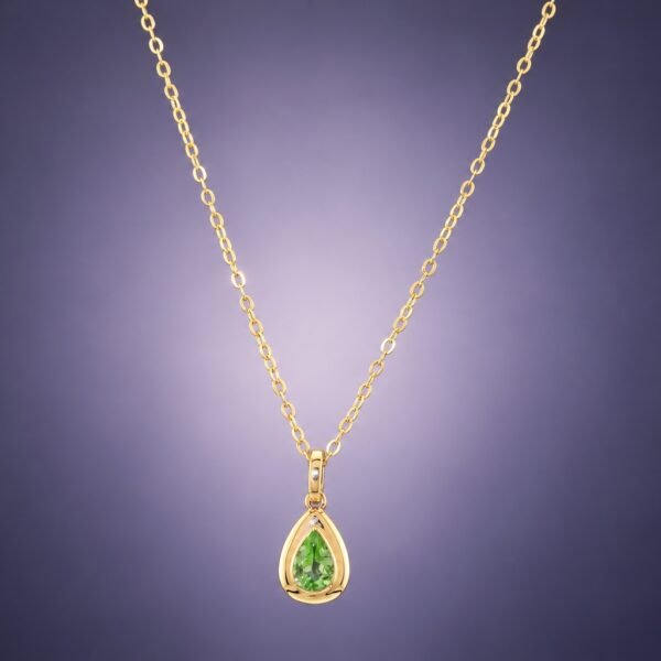 Tsavorite Dew Pendant｜翠滴 18K黃金沙弗萊石榴石墜飾