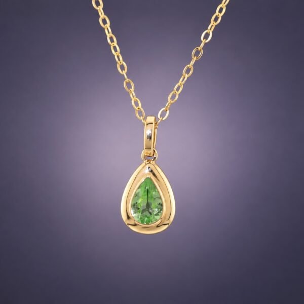 Tsavorite Dew Pendant｜翠滴 18K黃金沙弗萊石榴石墜飾