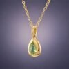 Tsavorite Dew Pendant｜翠滴 18K黃金沙弗萊石榴石墜飾