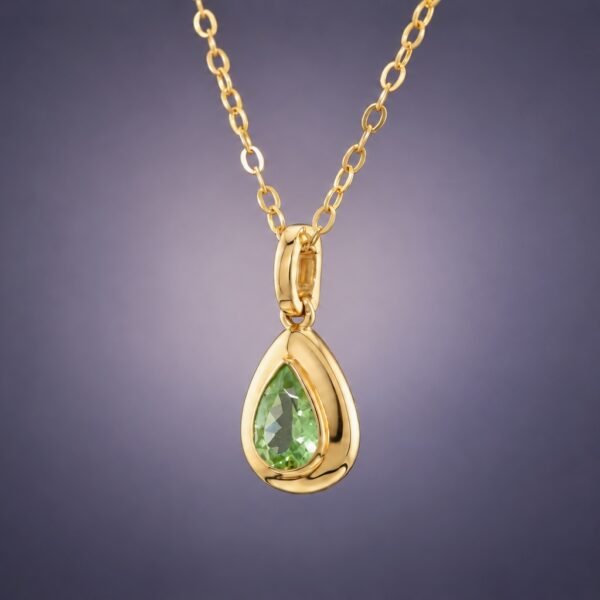 Tsavorite Dew Pendant｜翠滴 18K黃金沙弗萊石榴石墜飾